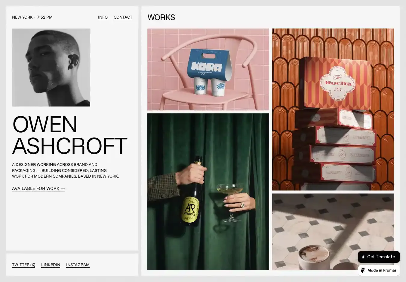 Owen Studio home page on desktop