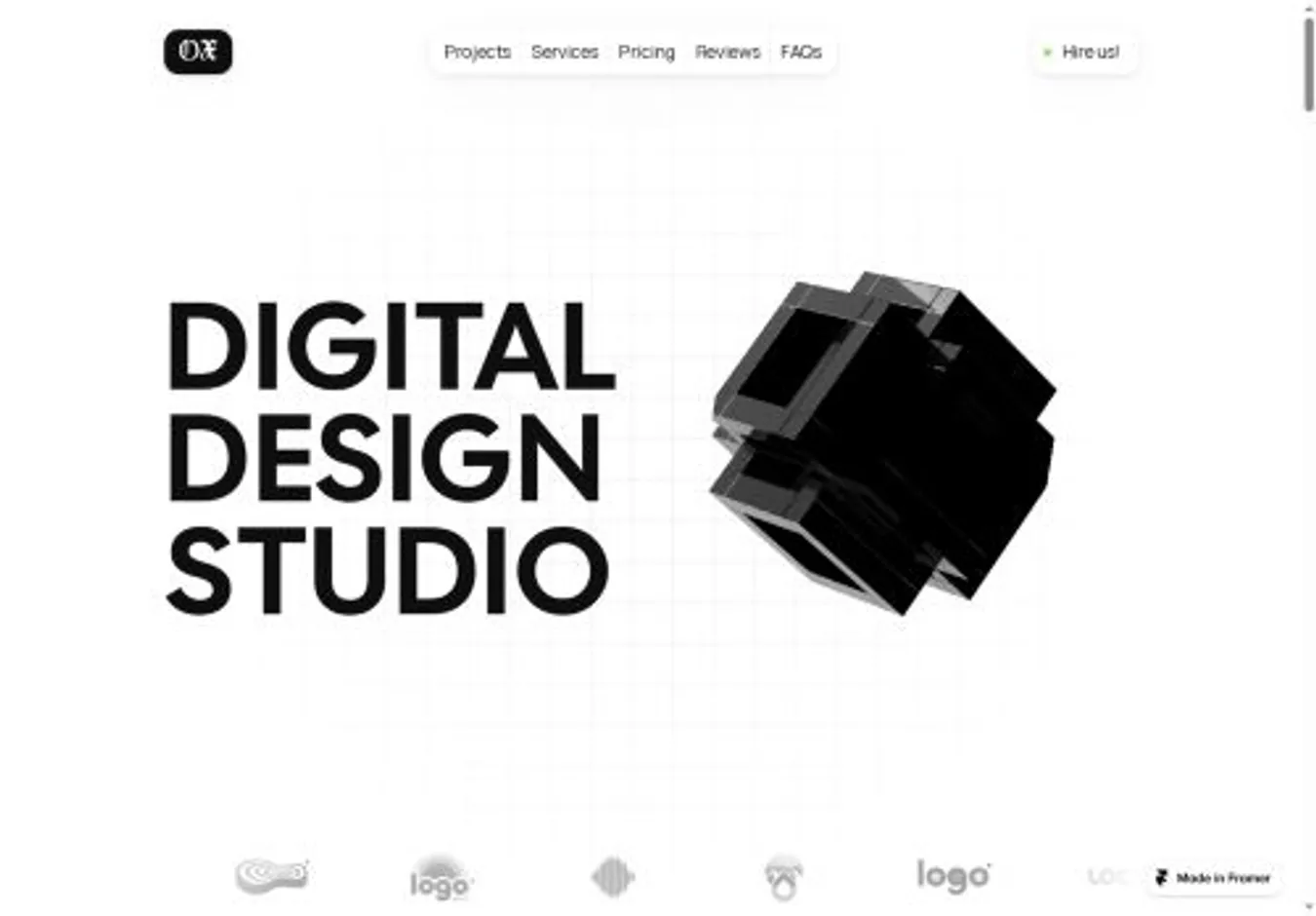 OX home page on desktop