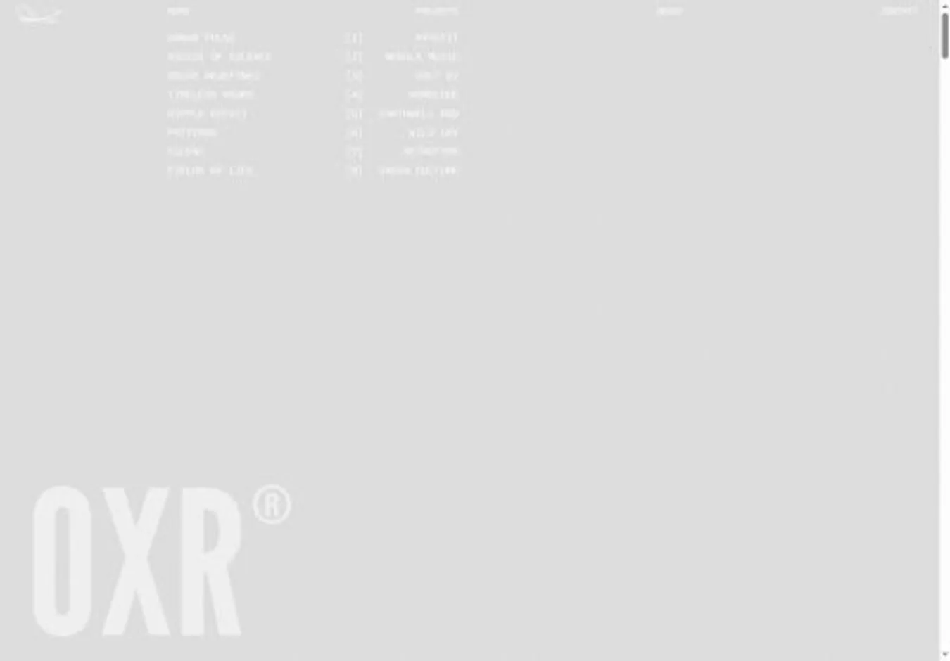 OXR home page on desktop