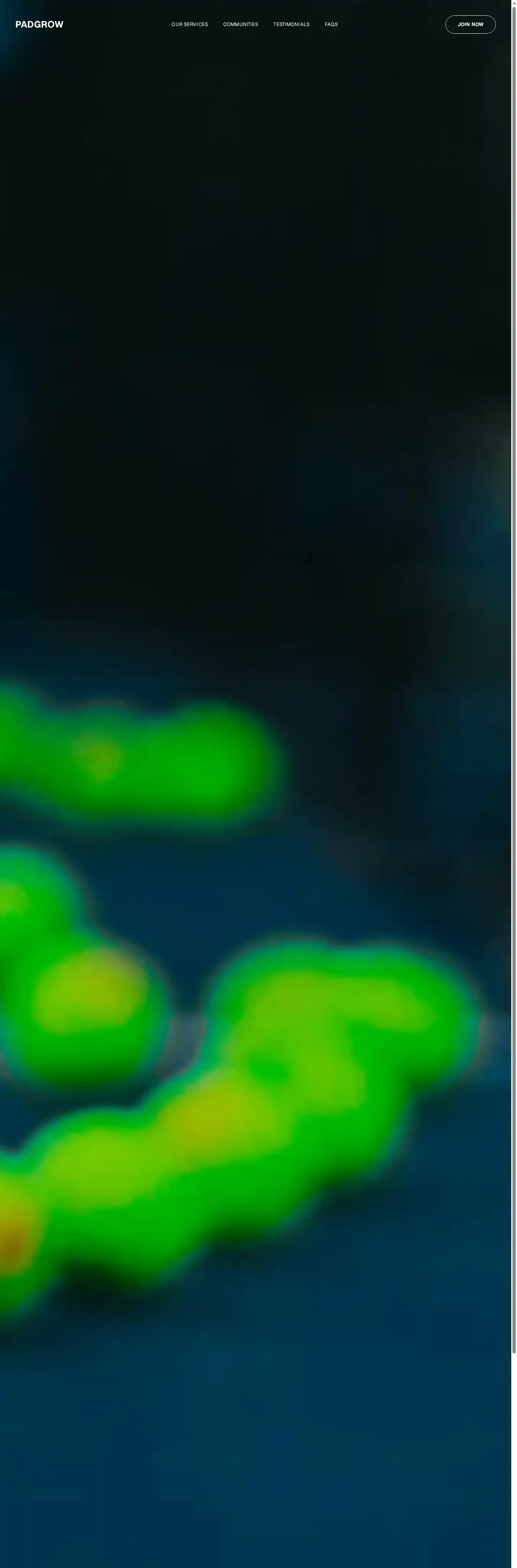 PADGROW home page on desktop