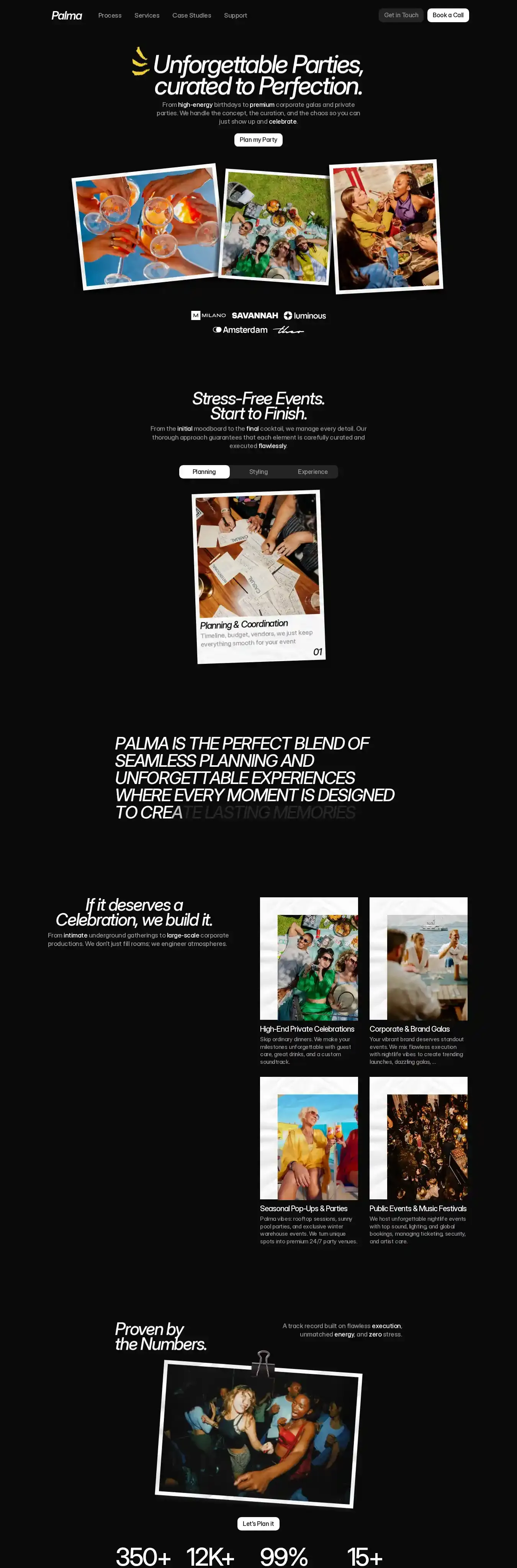 Palma Studio home page on desktop