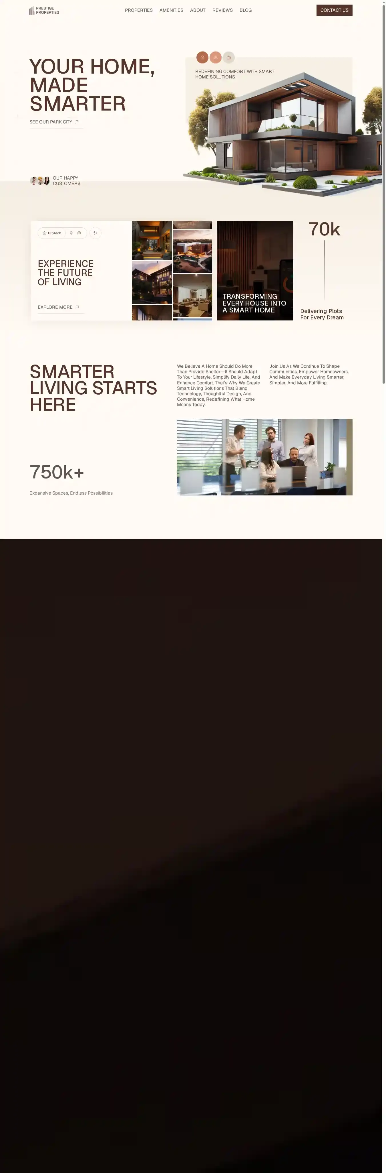 ParkCity home page on desktop