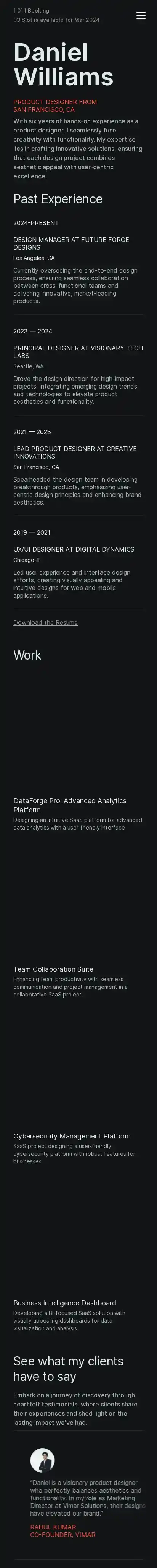 Pasgan home page on mobile