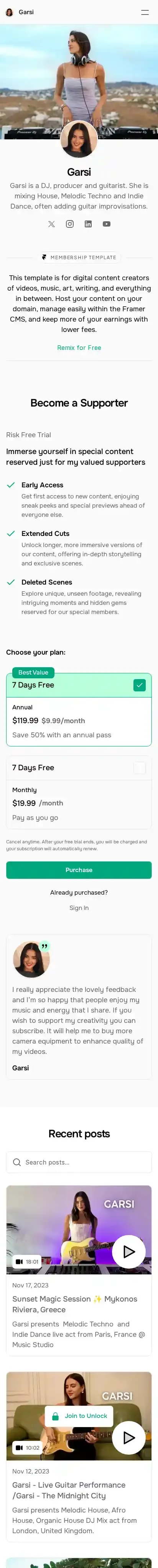 Patteron home page on mobile