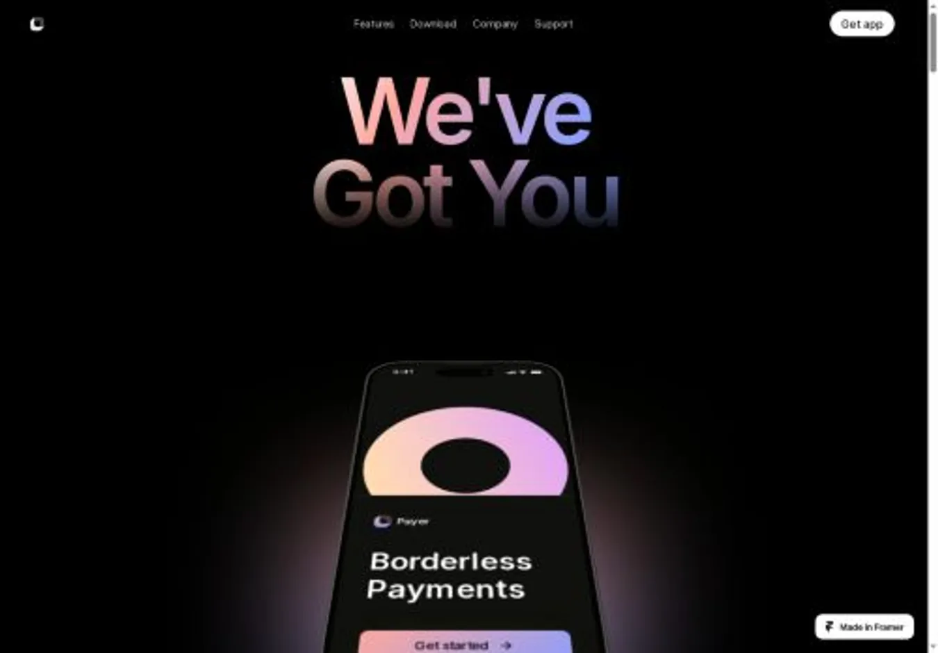 Payer home page on desktop