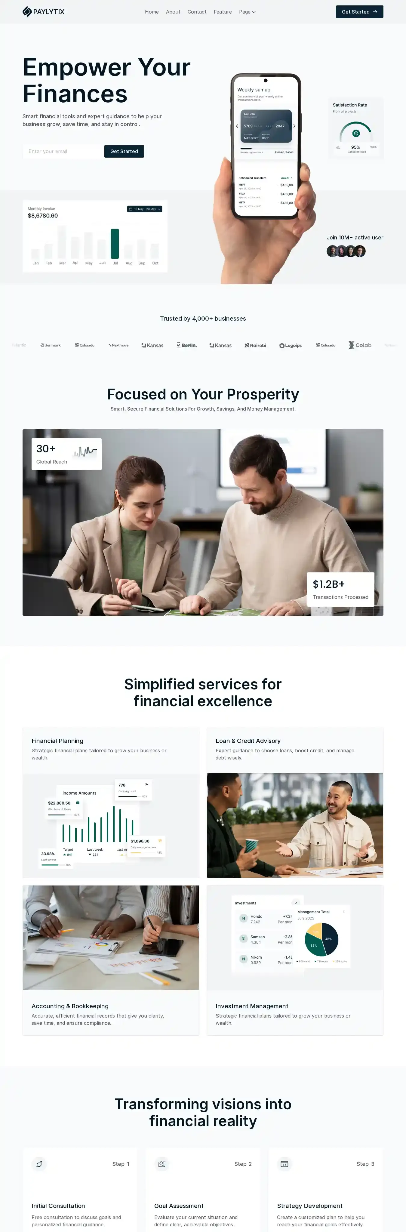 Paylytix home page on desktop
