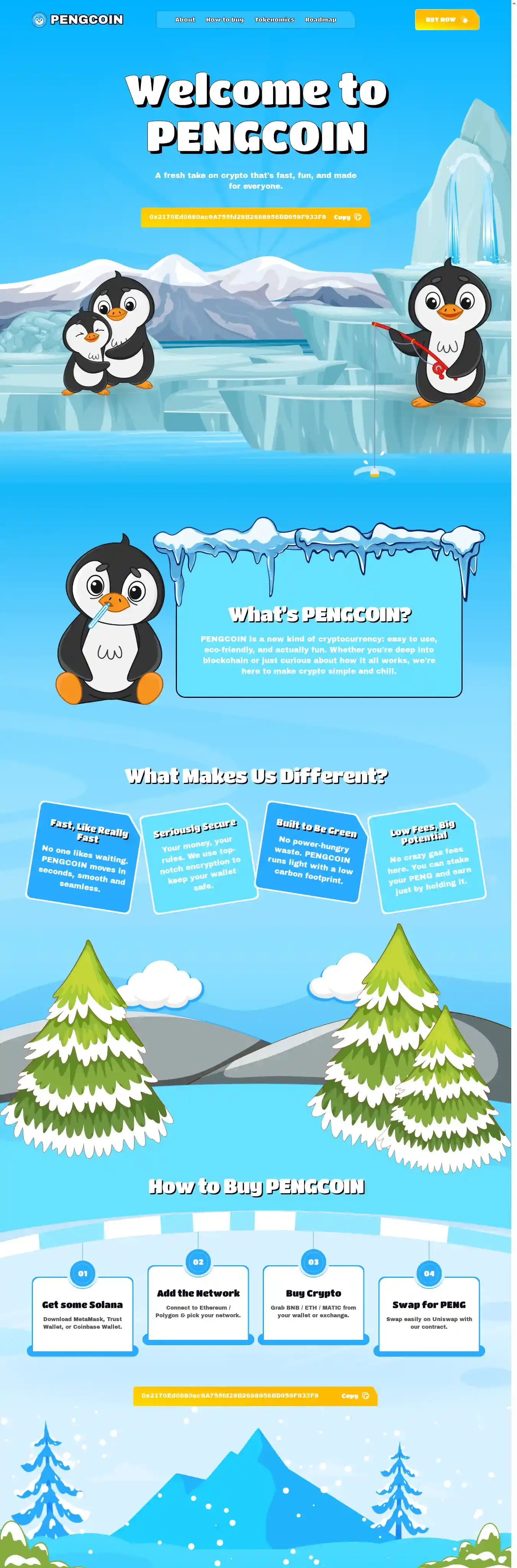 PENGCOIN home page on desktop