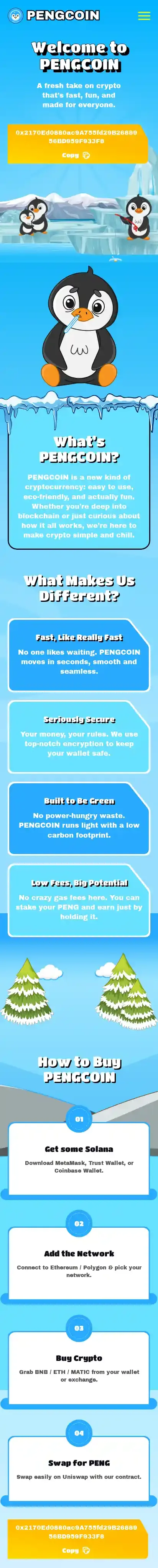 PENGCOIN home page on mobile