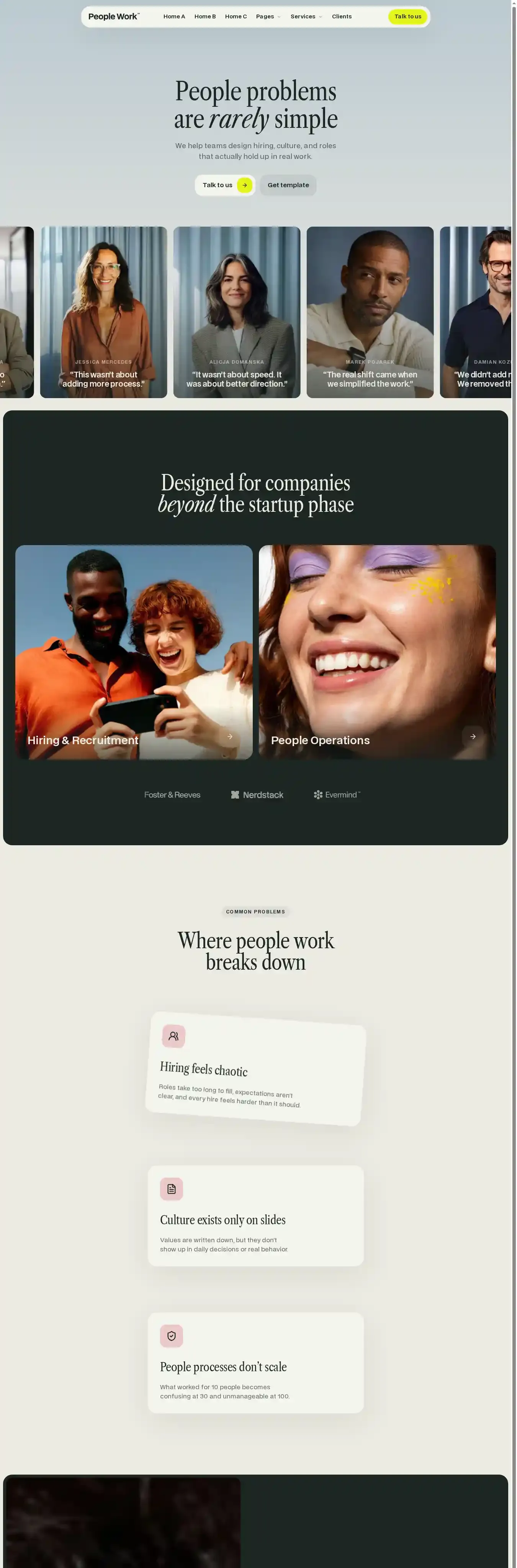 People Work™ home page on desktop