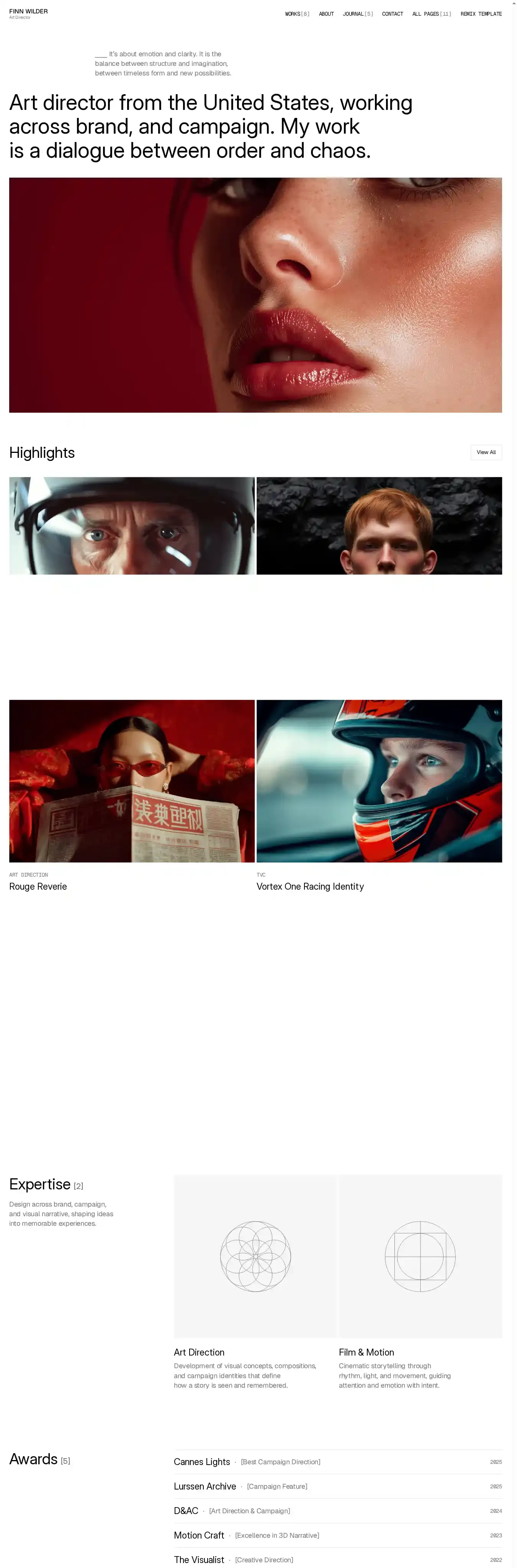 PersoPort home page on desktop