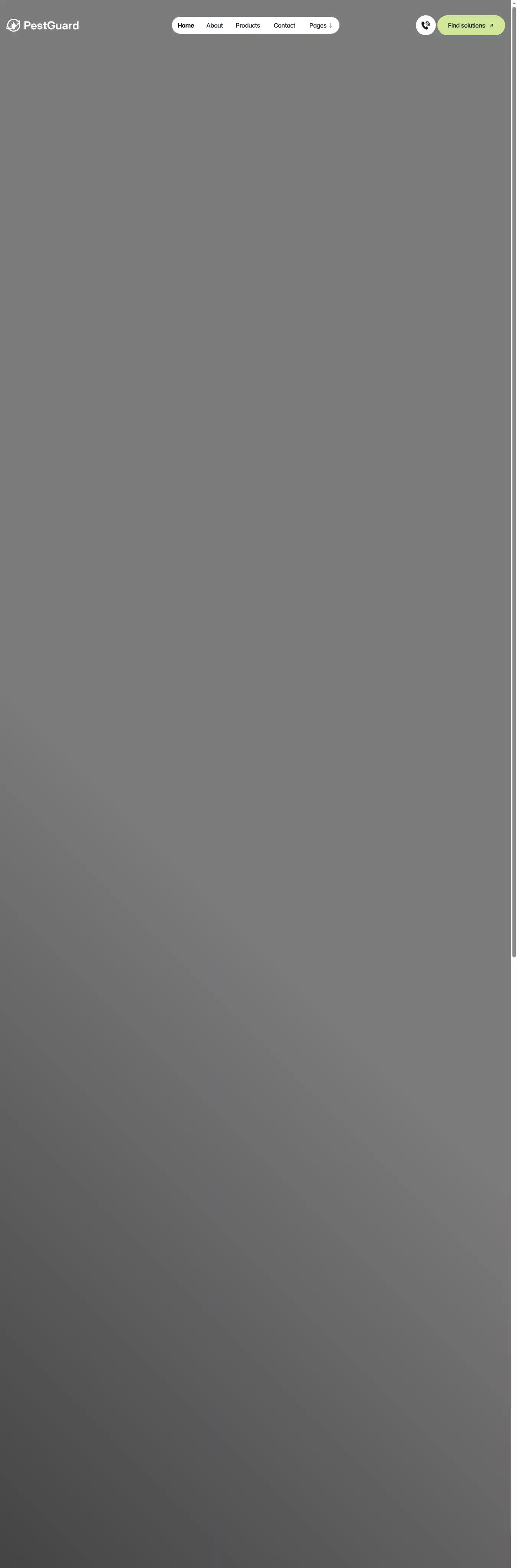 PestGuard home page on desktop