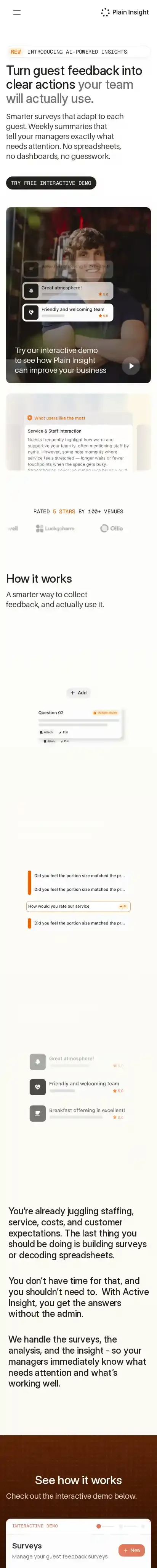 PI® home page on mobile