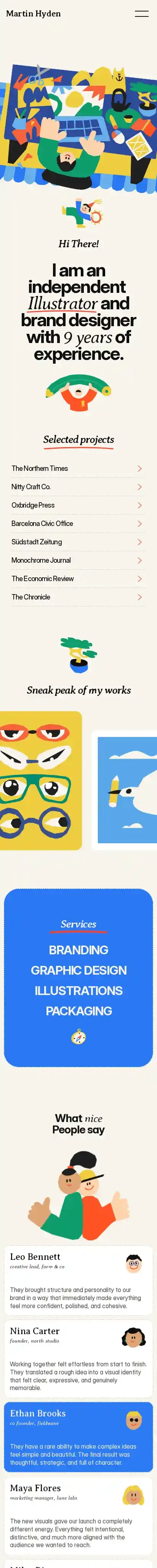 Picco home page on mobile