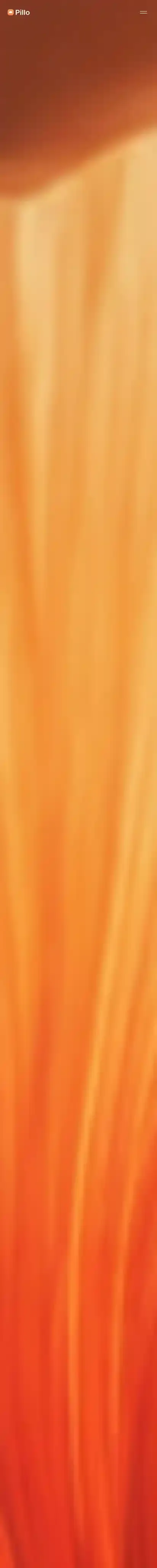 Pillo home page on mobile