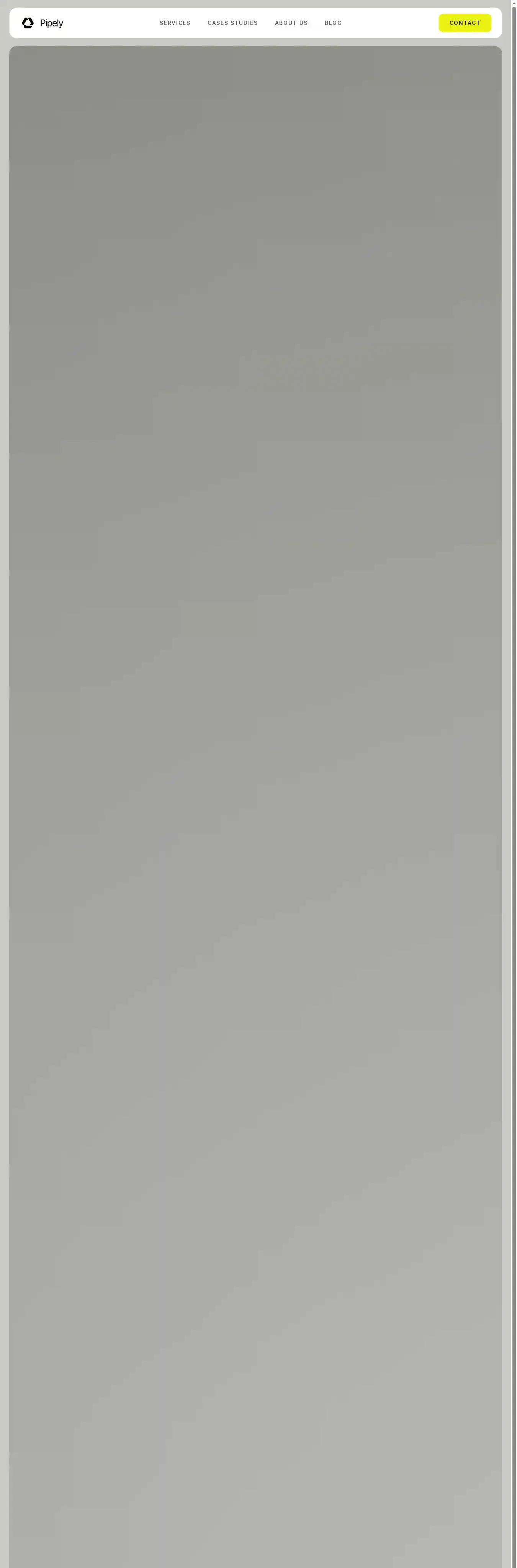 Pipely home page on desktop