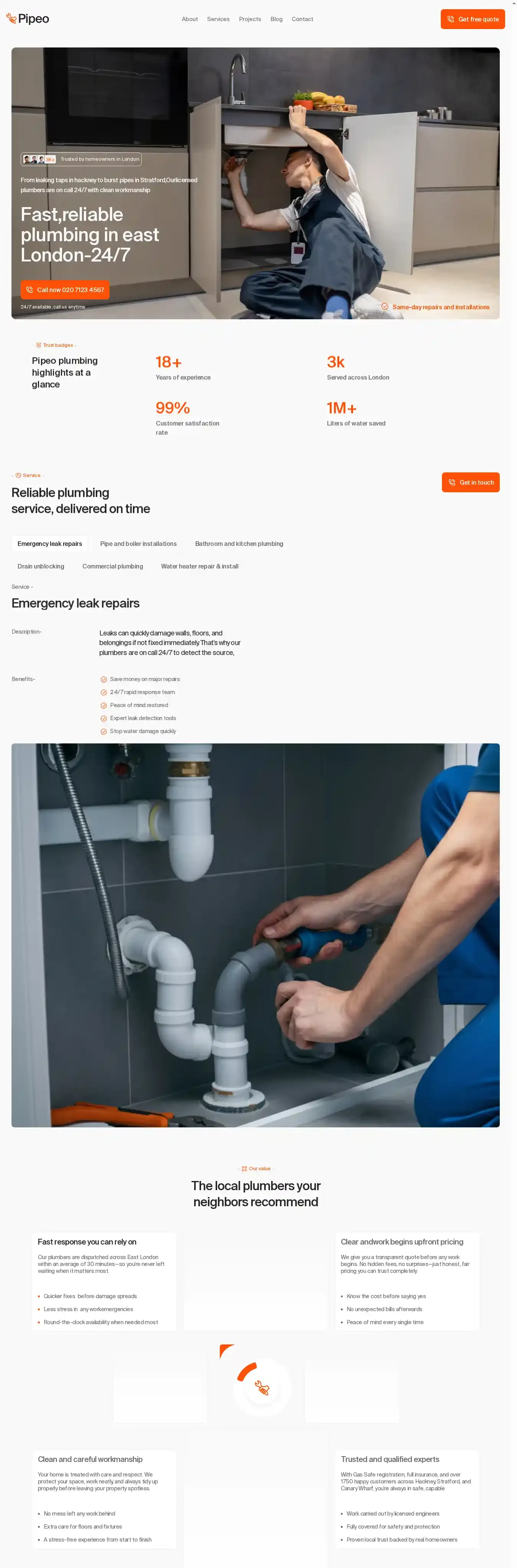 Pipeo home page on desktop