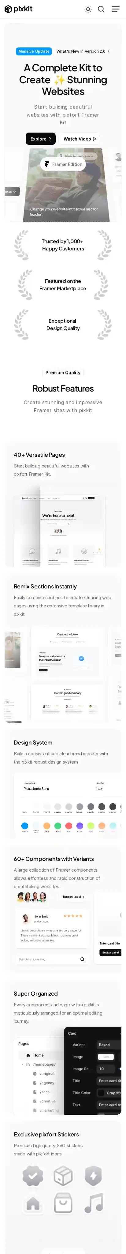 Pixkit home page on mobile