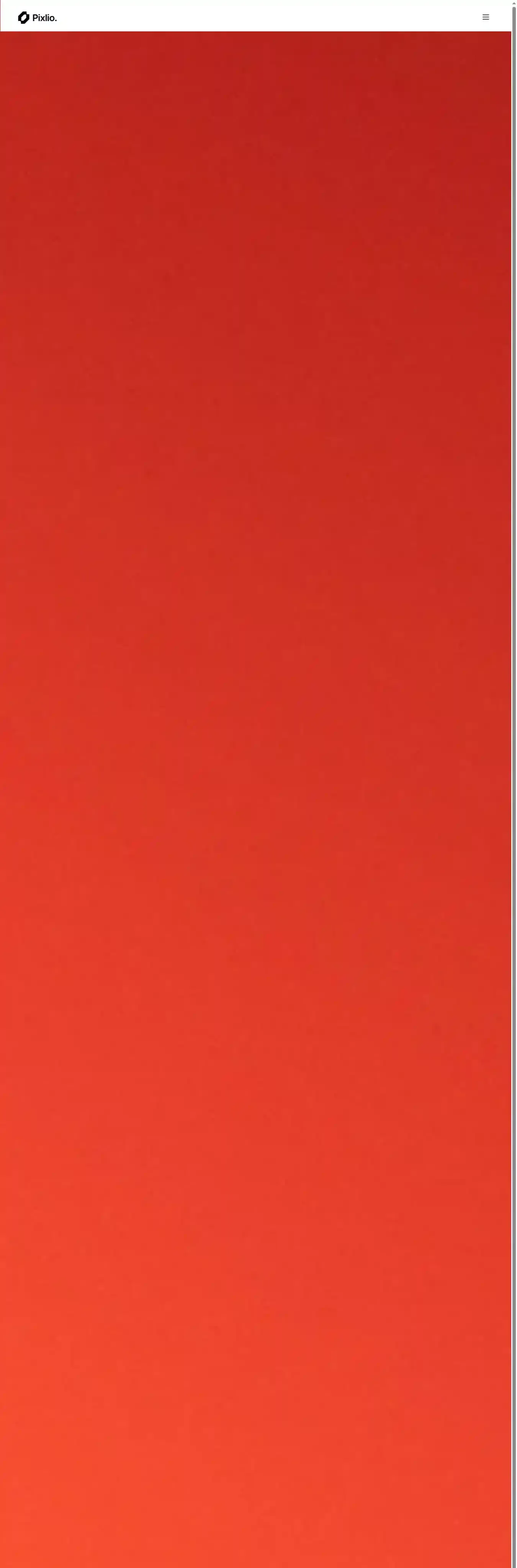 Pixolio home page on desktop