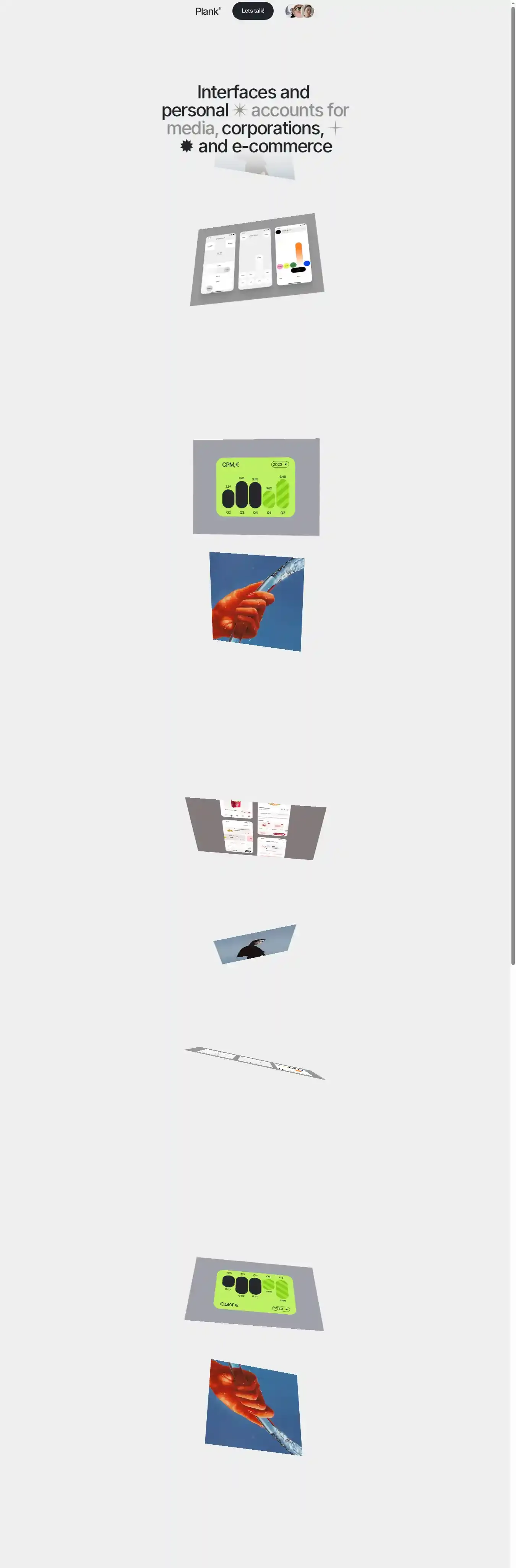 Plank Studio home page on desktop