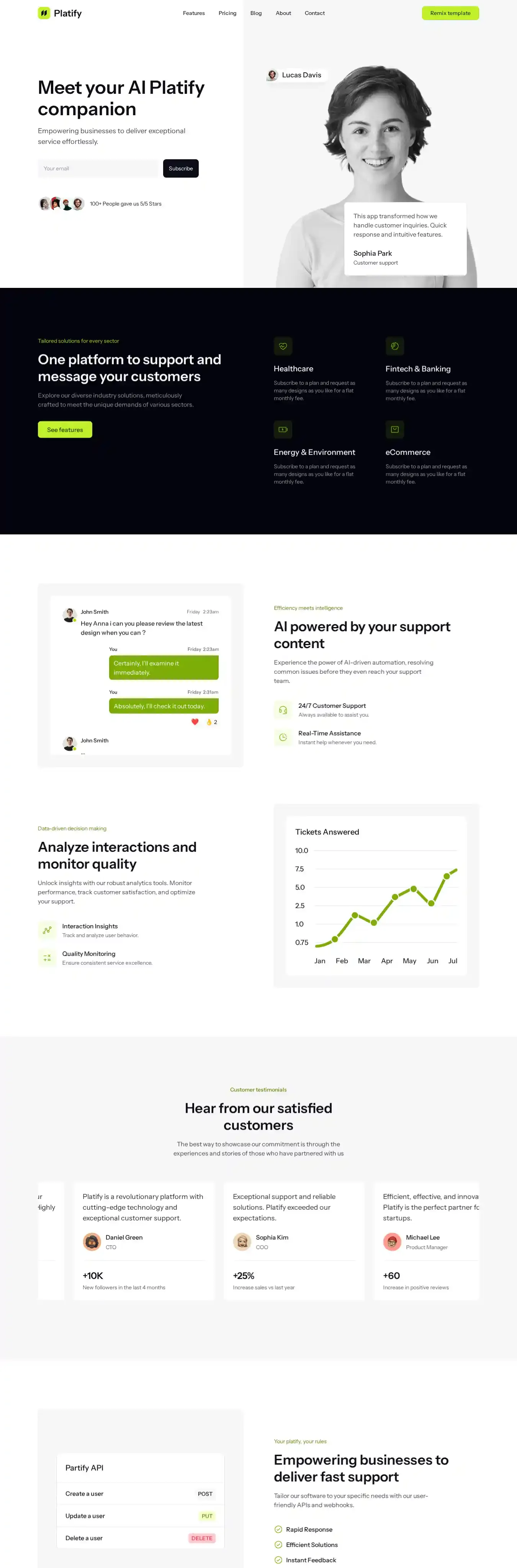 Platify home page on desktop
