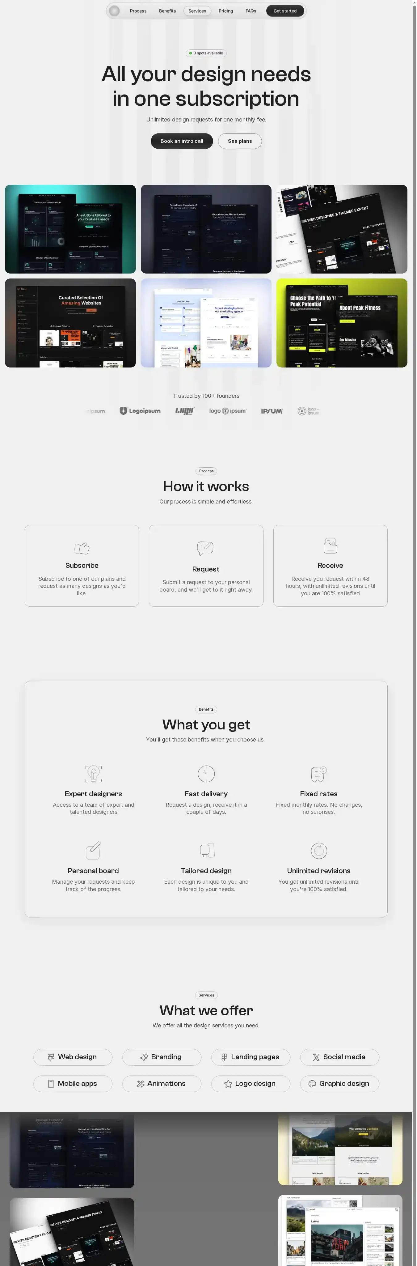 Platinum home page on desktop
