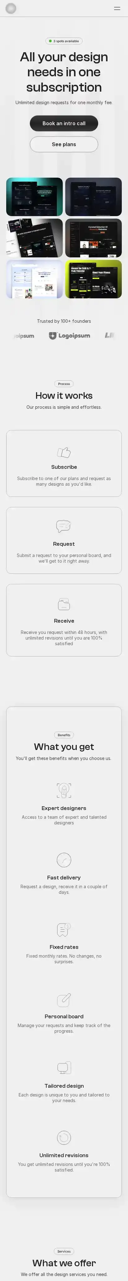Platinum home page on mobile