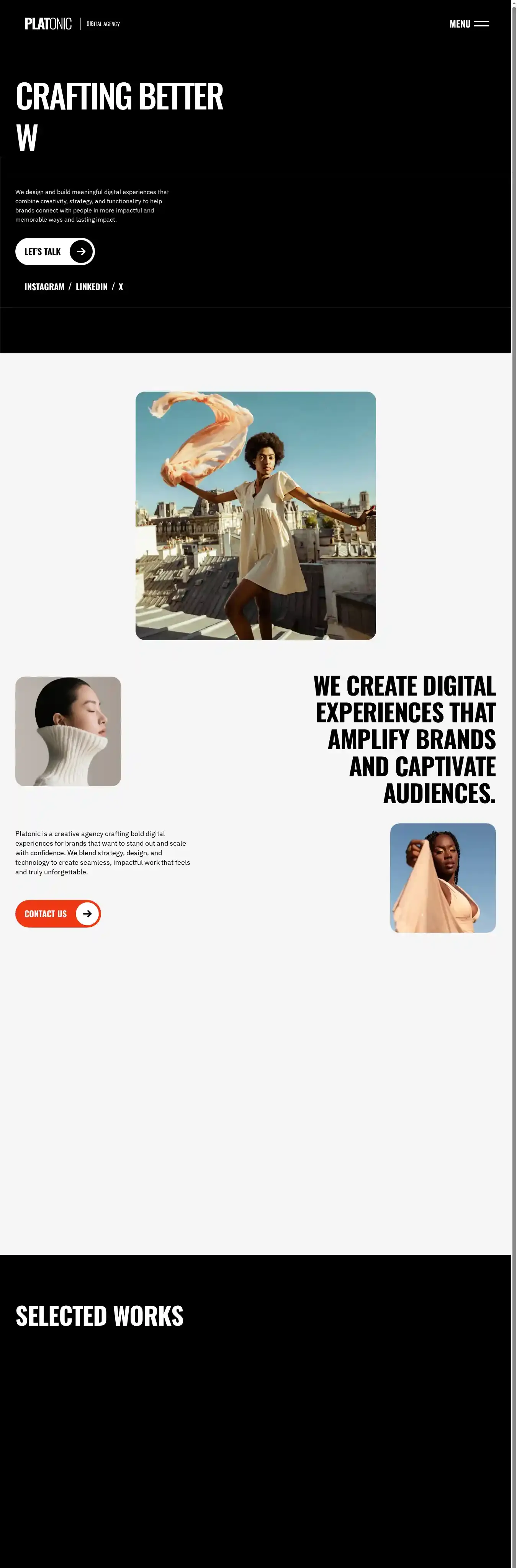 Platonic home page on desktop