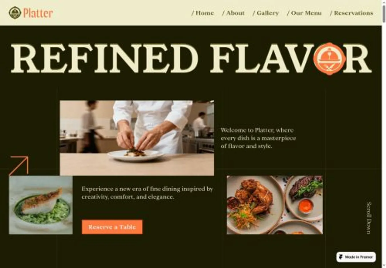 Platter home page on desktop
