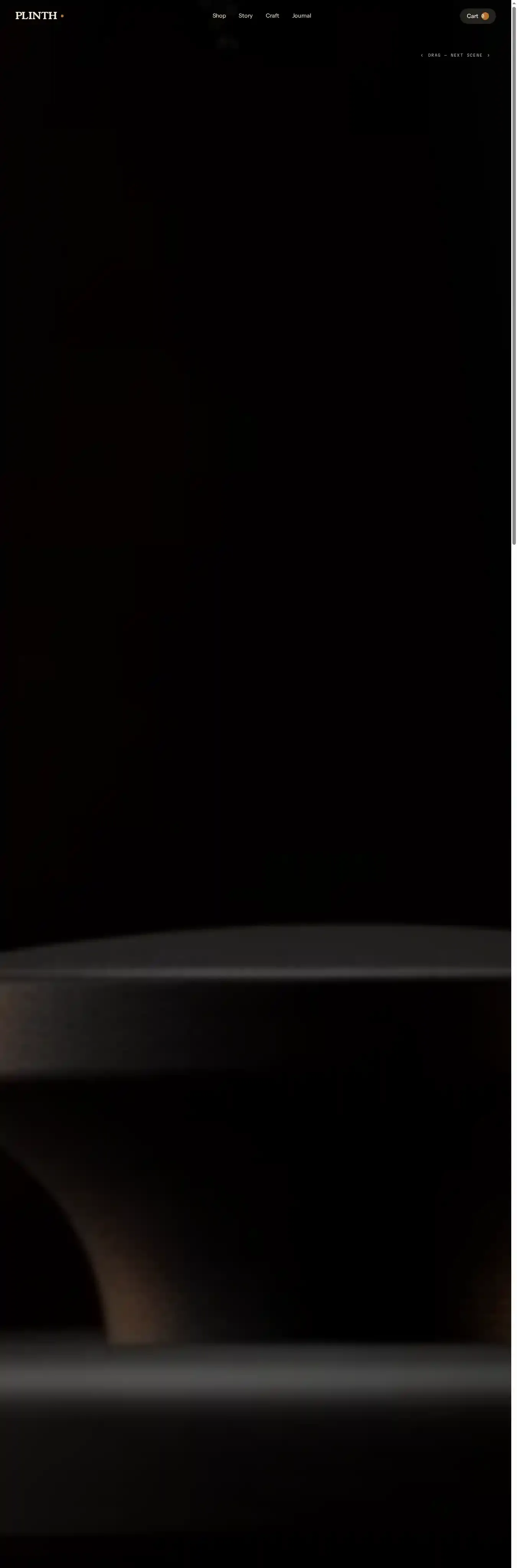 PLINTH home page on desktop