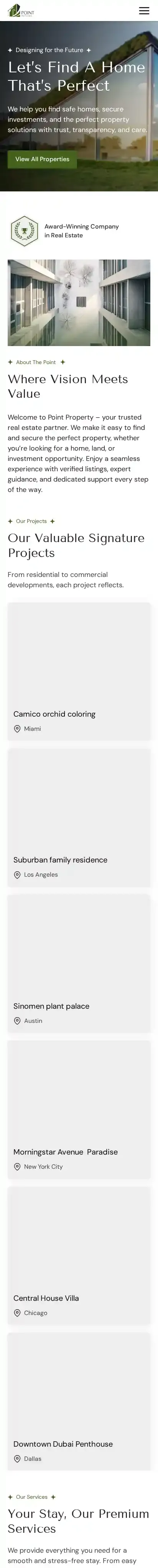 Point home page on mobile