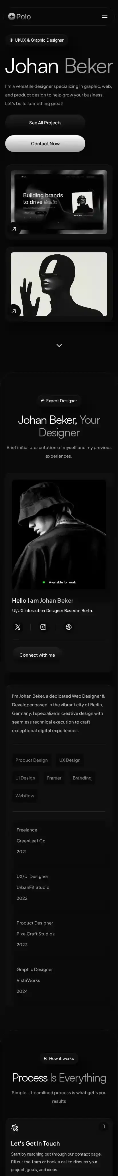 Polo home page on mobile