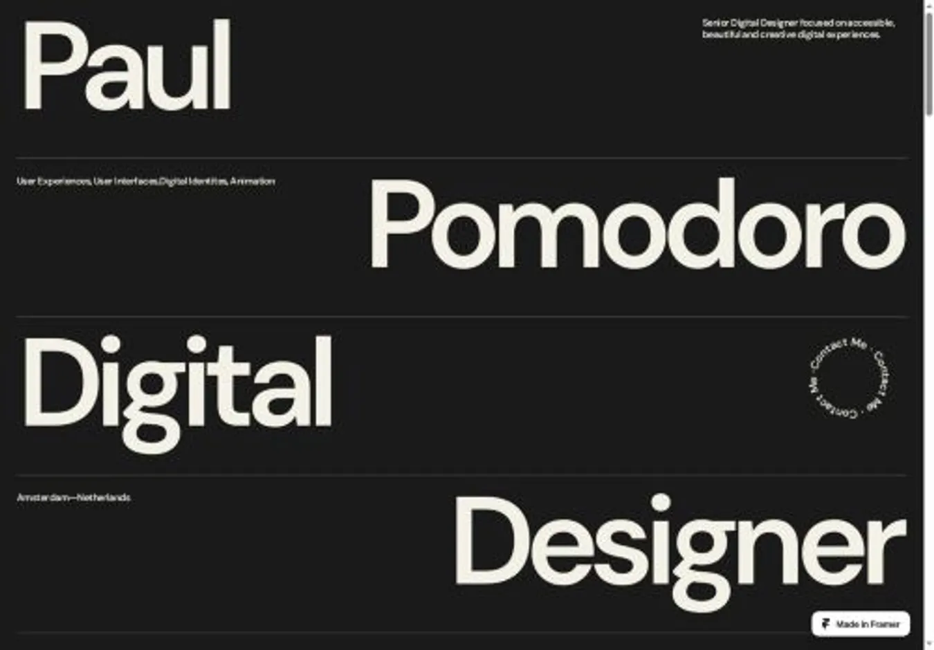 Pomodoro home page on desktop
