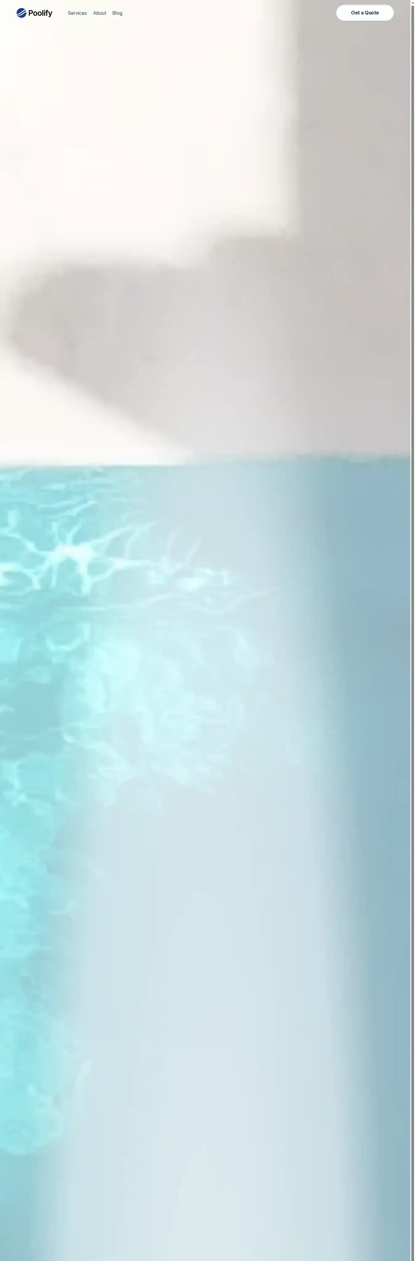 Poolify home page on desktop