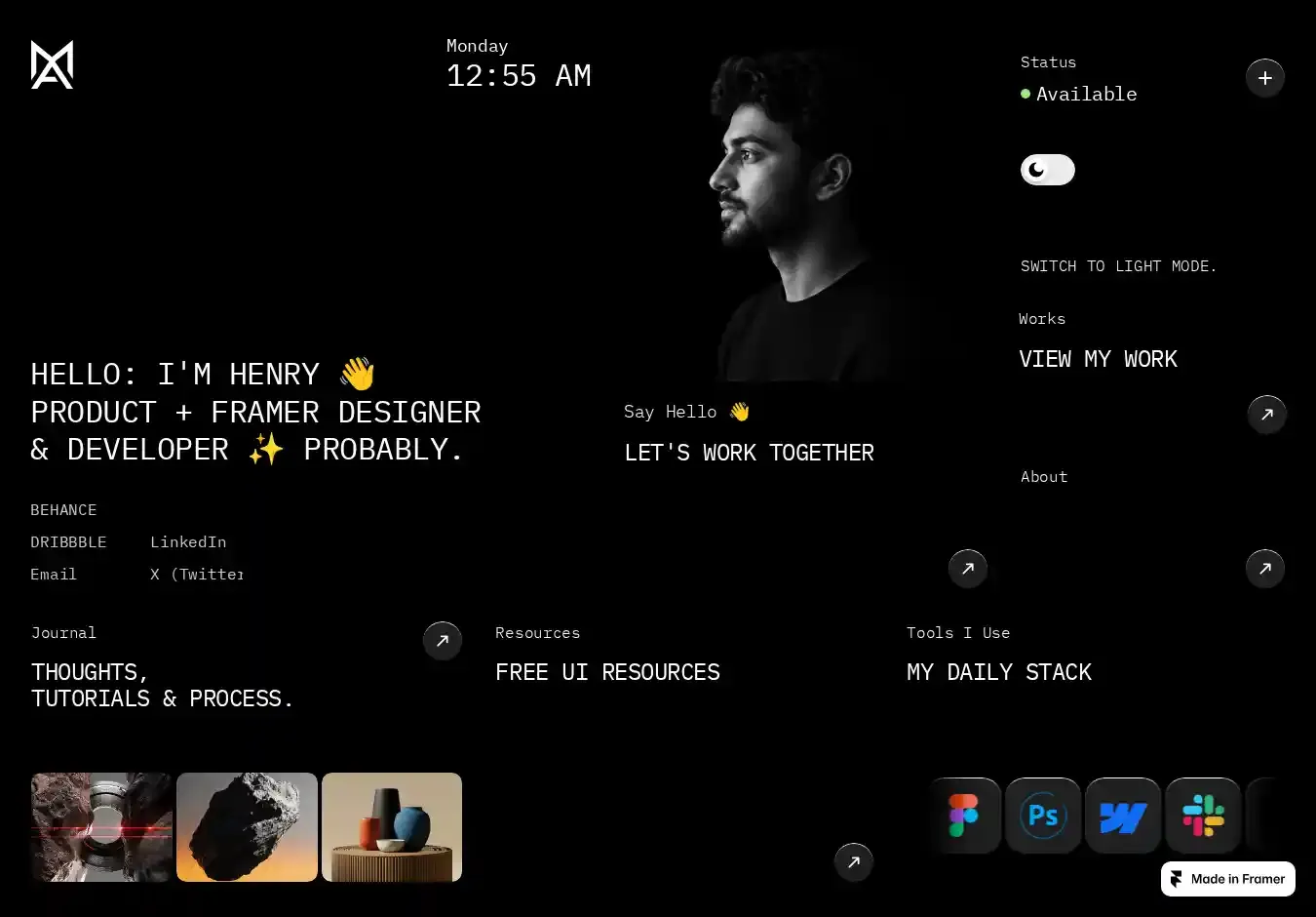 Porteix home page on desktop