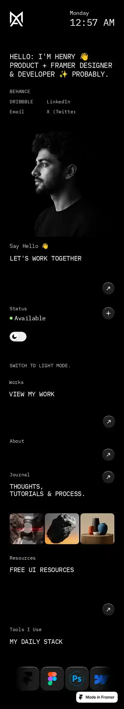 Porteix home page on mobile