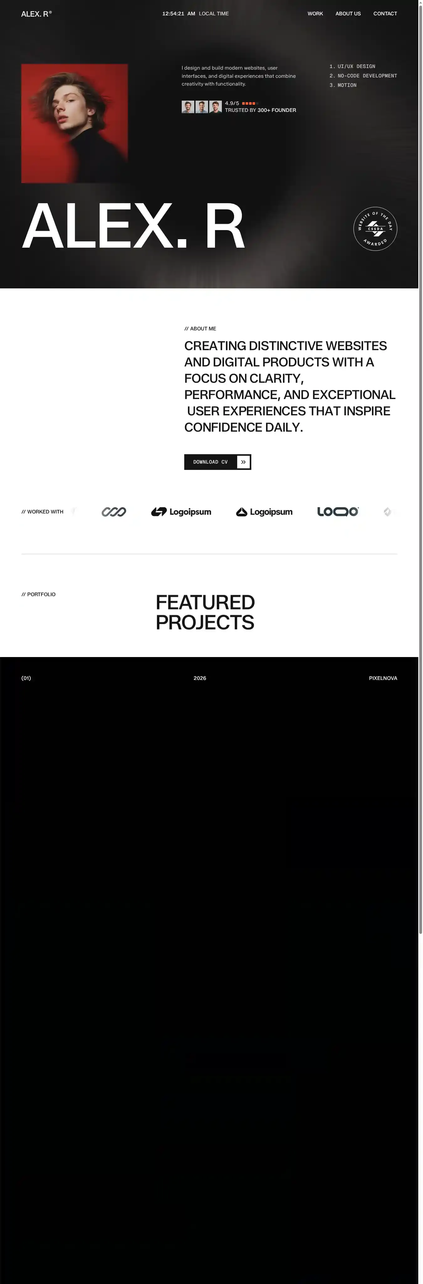Porteo home page on desktop