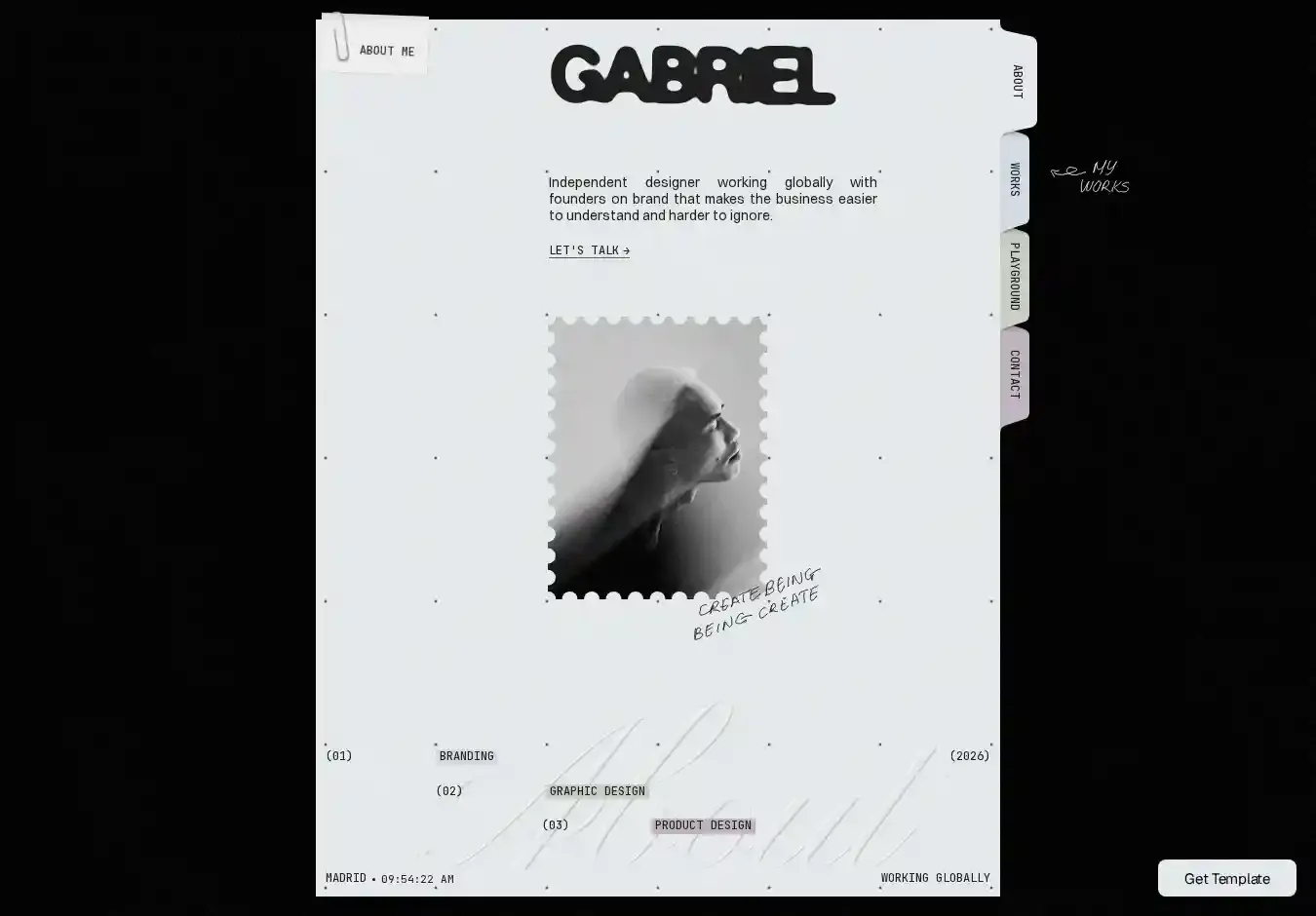 Portfolder home page on desktop