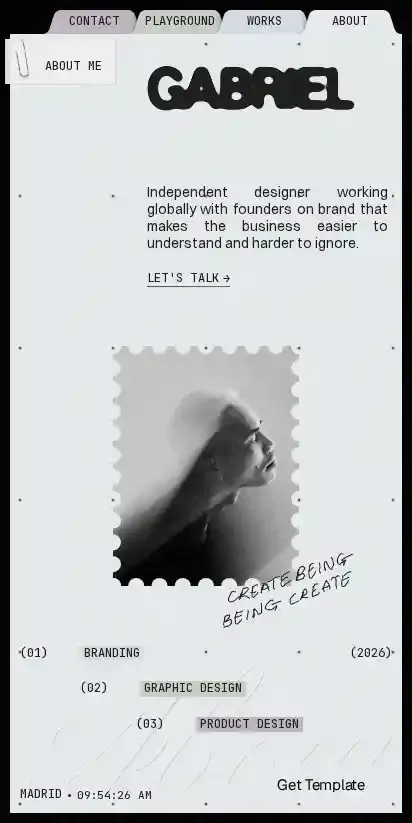 Portfolder home page on mobile