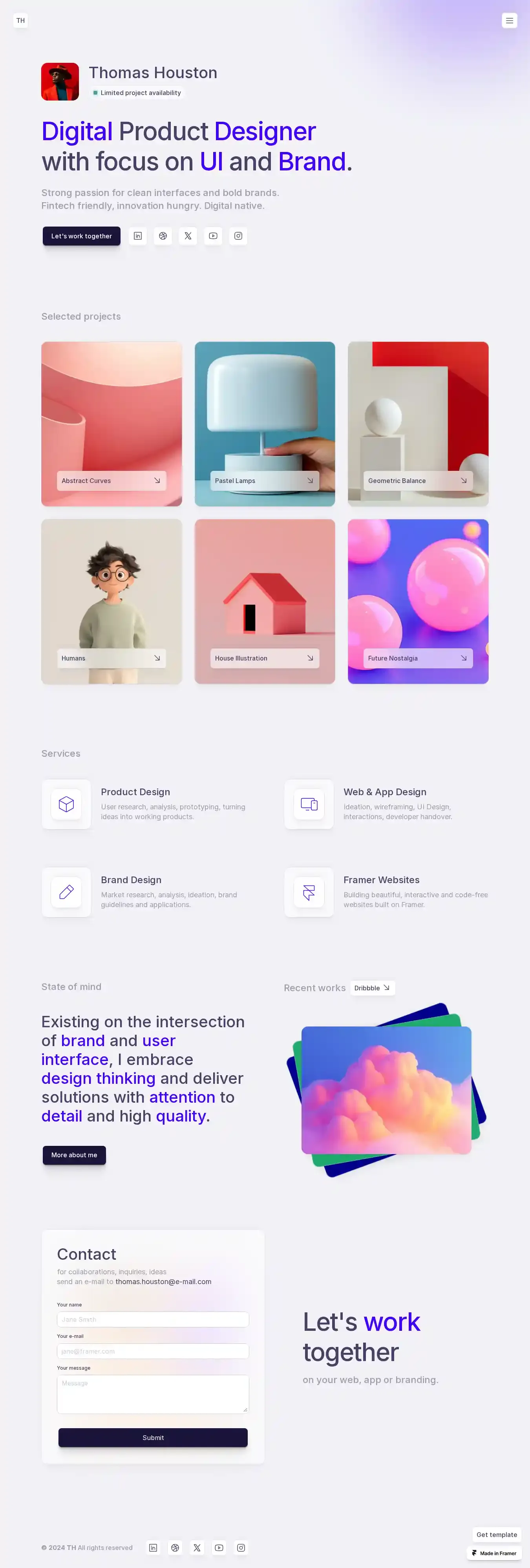 Showcase X home page on desktop
