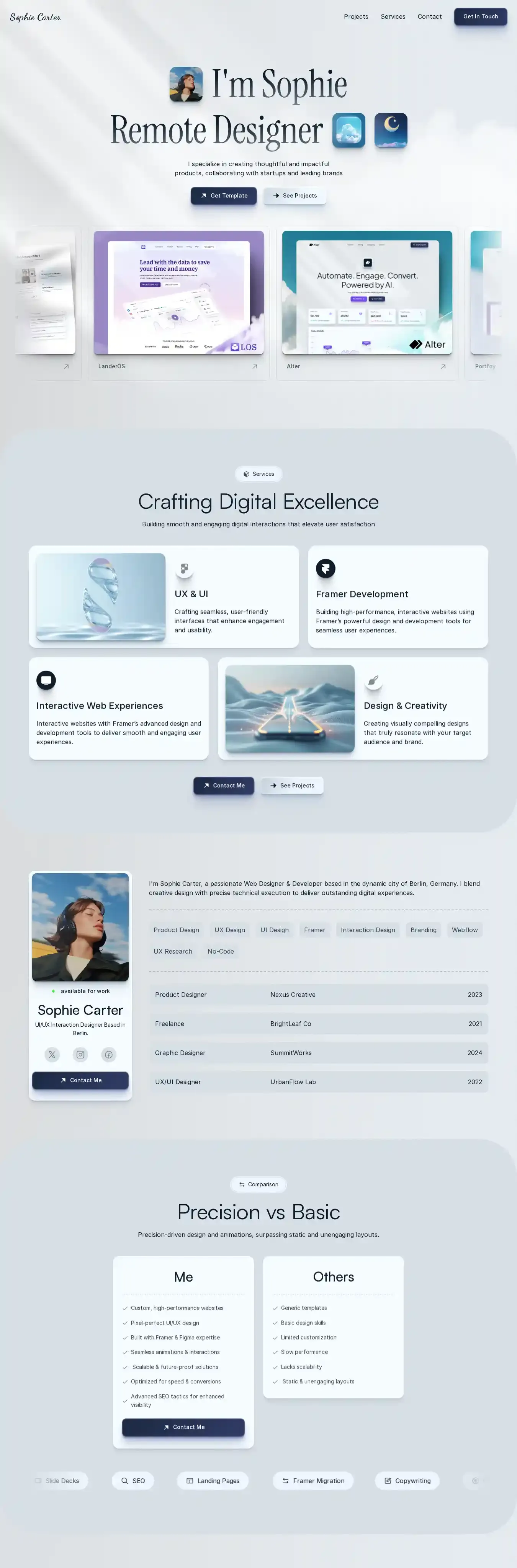 Portfoy home page on desktop