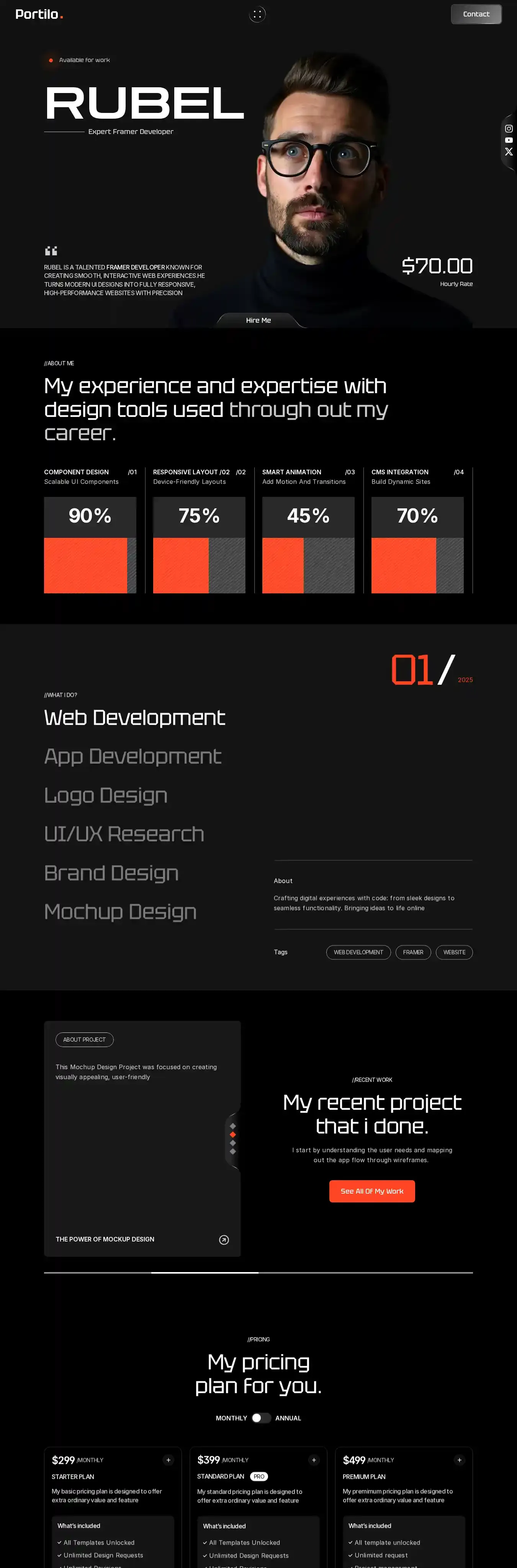Portilo home page on desktop