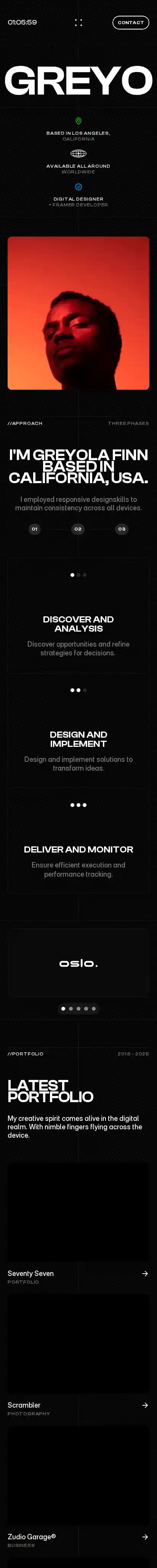 Porto home page on mobile