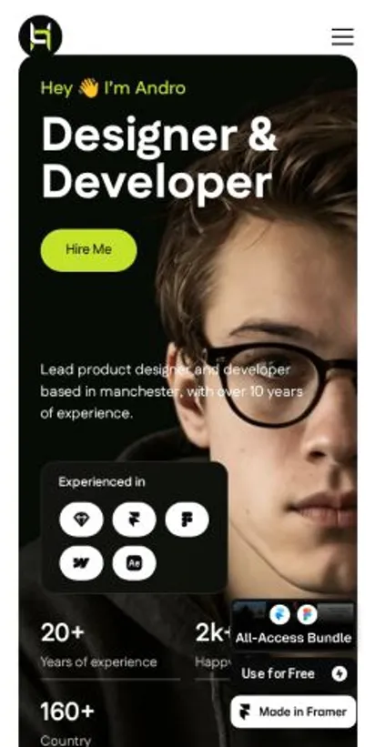 Portox home page on mobile