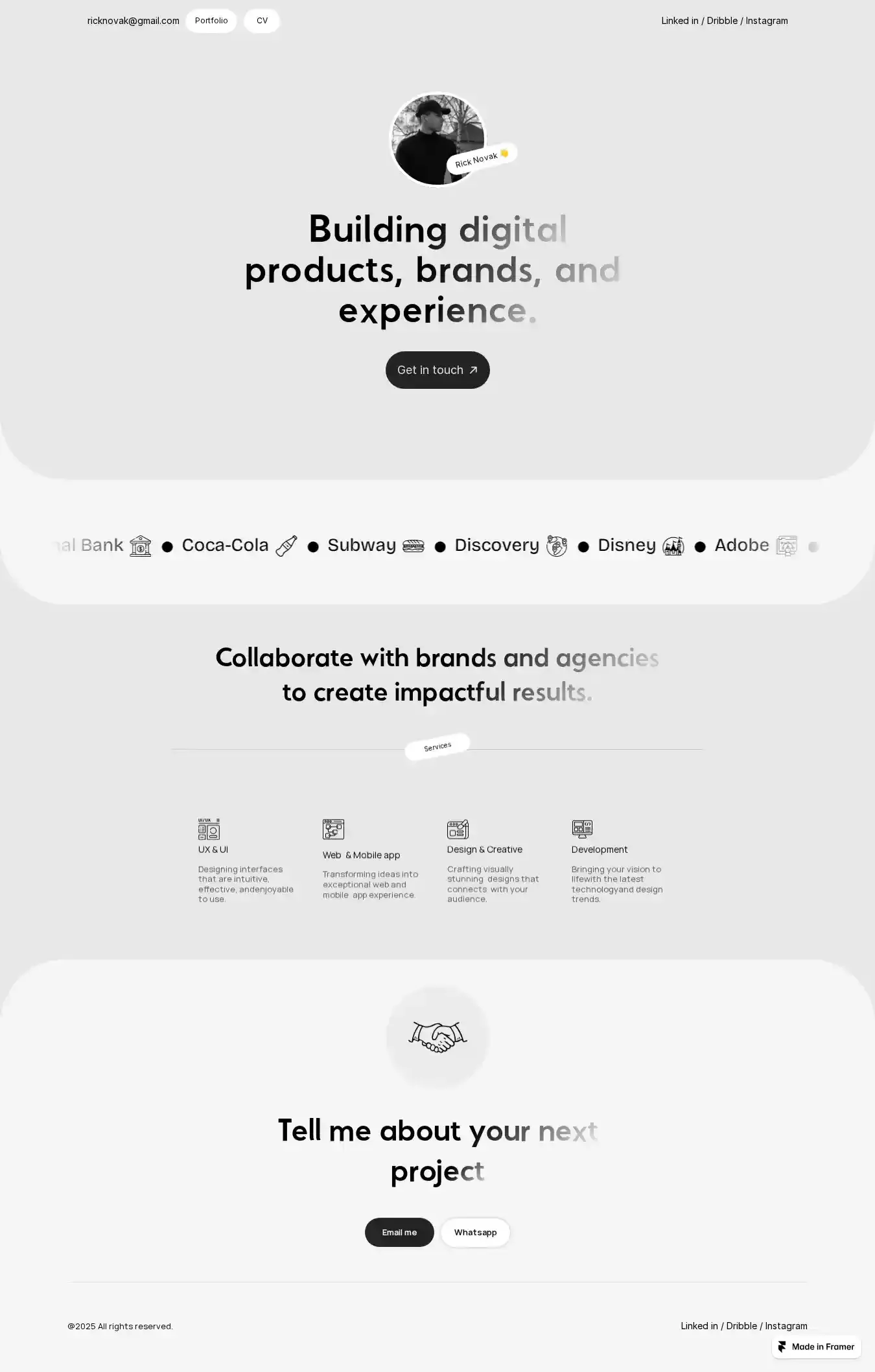 Portz & CV home page on desktop