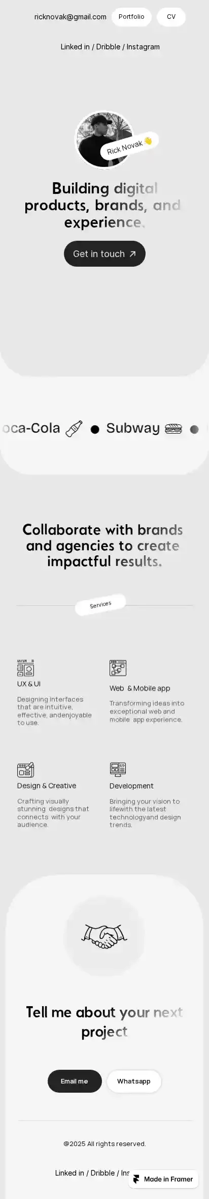 Portz & CV home page on mobile