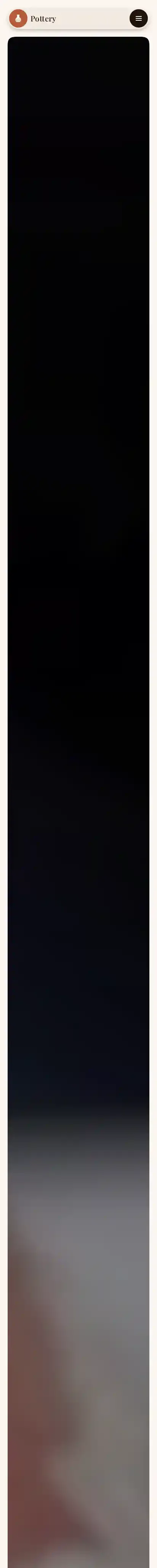 Pottery home page on mobile
