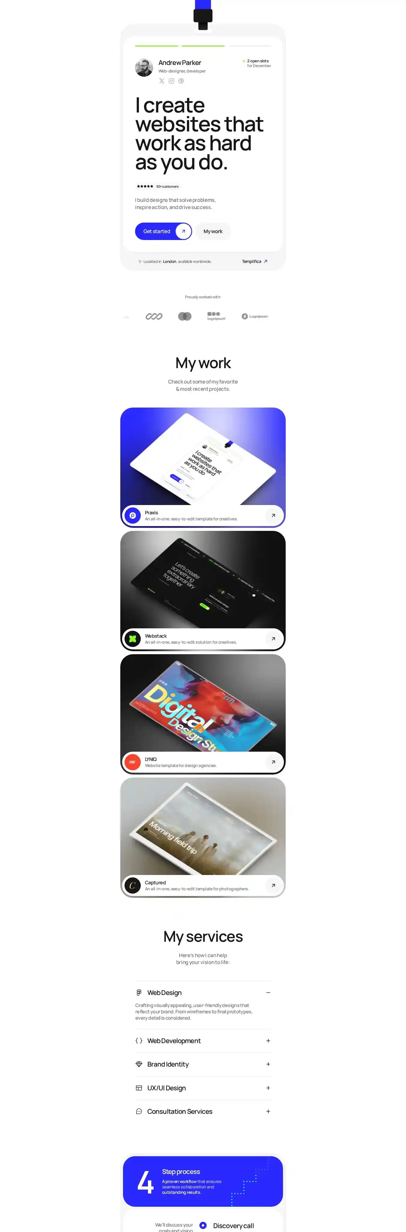 Praxis home page on desktop