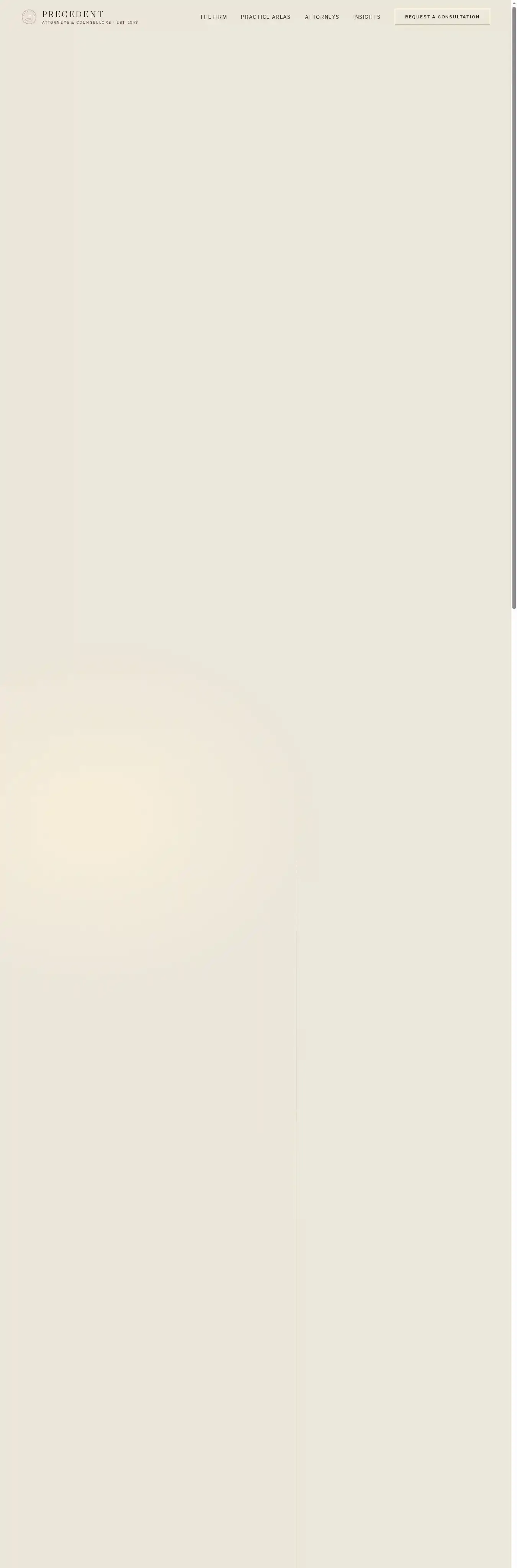 PRECEDENT home page on desktop