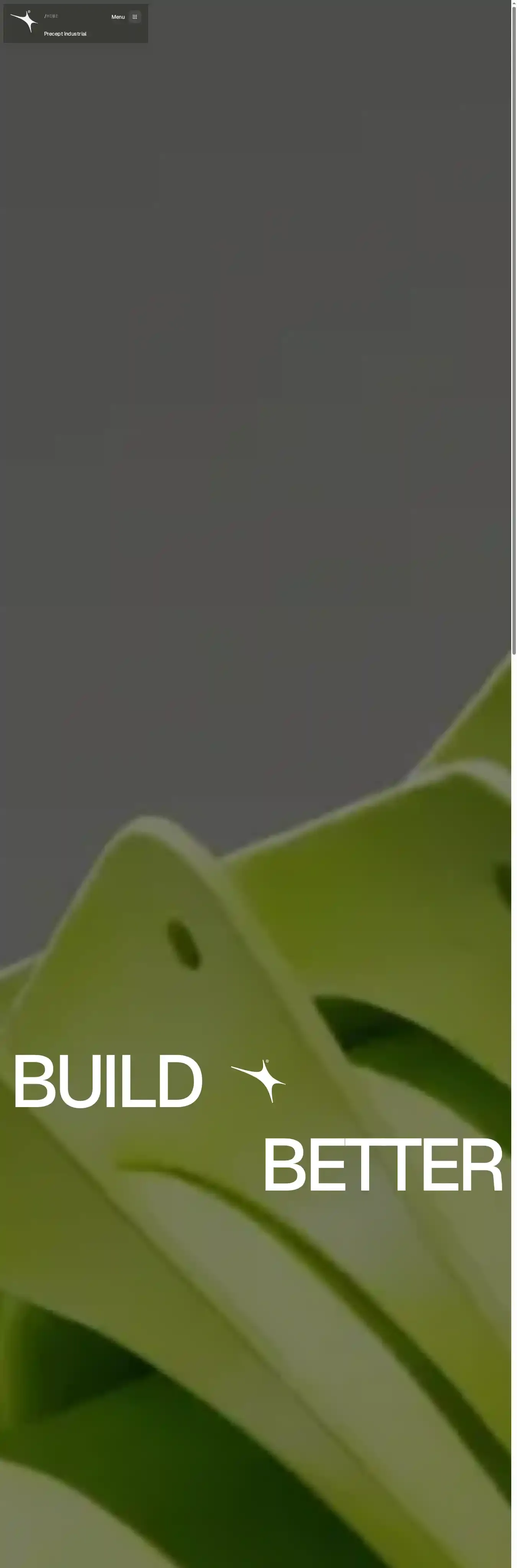 Precept™ home page on desktop