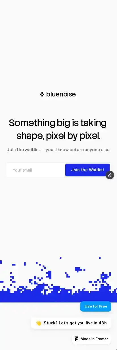 Prelaunch Waitlist home page on mobile